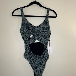 BCBGeneration Green and Black One Piece Swimsuit
